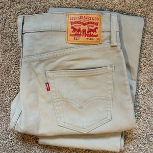 Men’s khaki Levi’s Jeans, 34x36, Never Worn